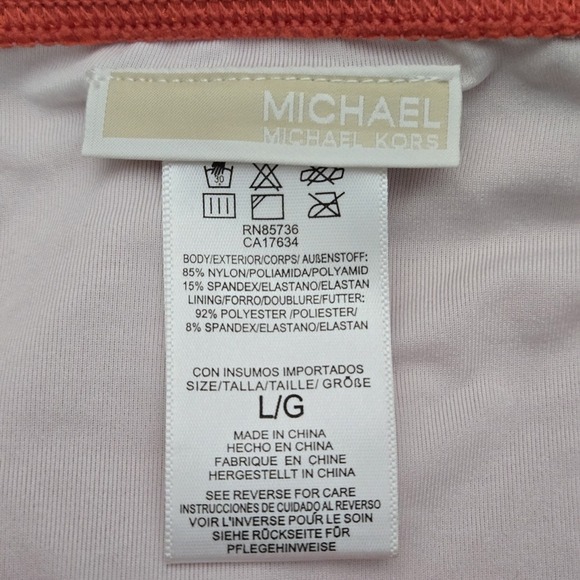 Michael  Kors 2 Pc Swimsuit Terracotta Cruise 2019 Size L Ruffled Coastal Beach - Picture 7 of 13